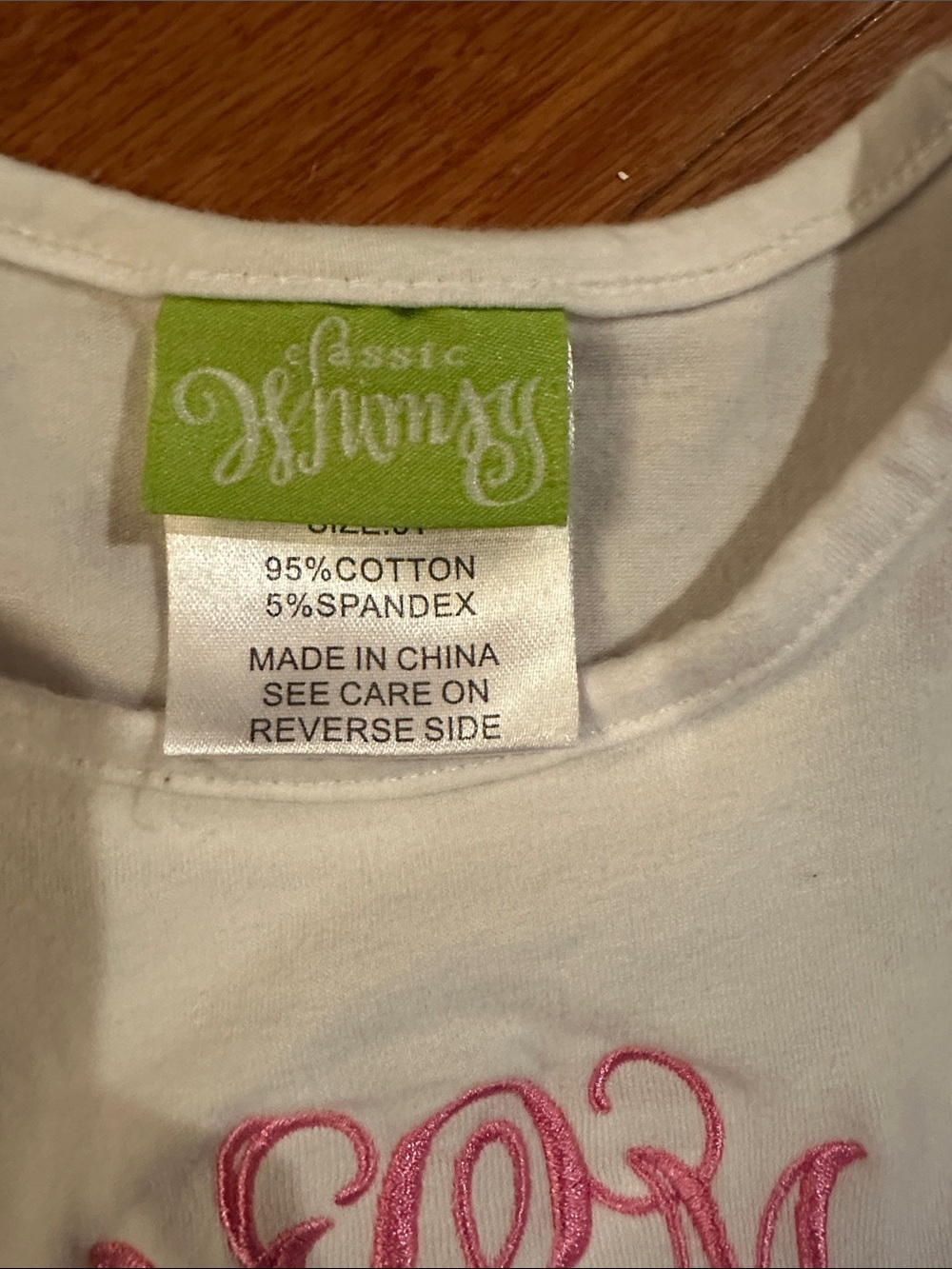 Classic Whimsy White Top & Light Blue Gingham Ruffle Set with Pink Monogram - Picture 3 of 7